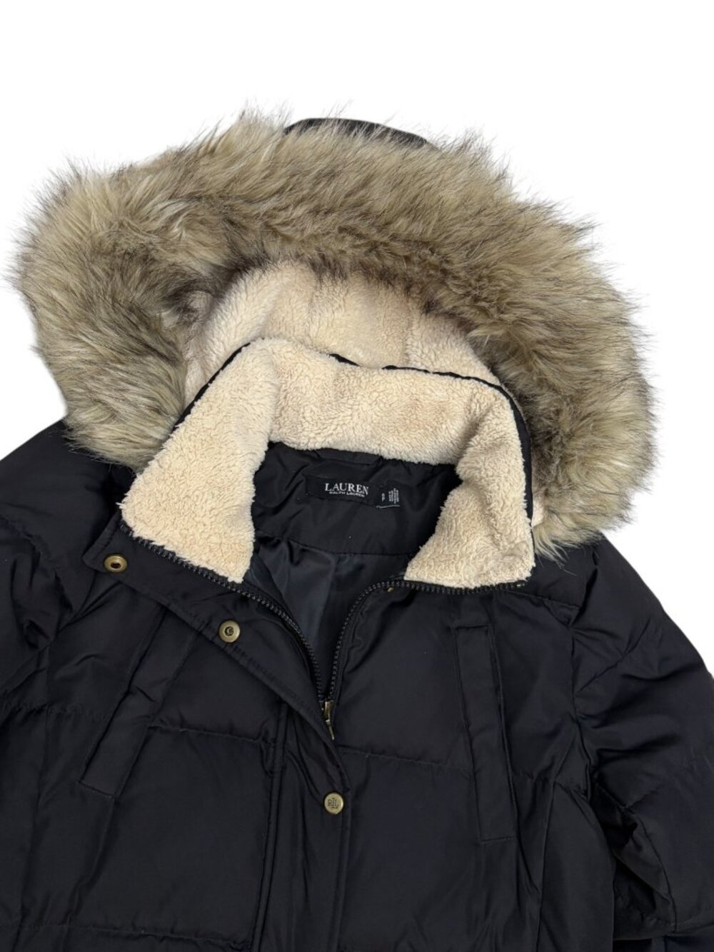 RALPH LAUREN Puffer Coat DOWN FILL & Feather Winter Parka Jacket Womens Small - Picture 2 of 6